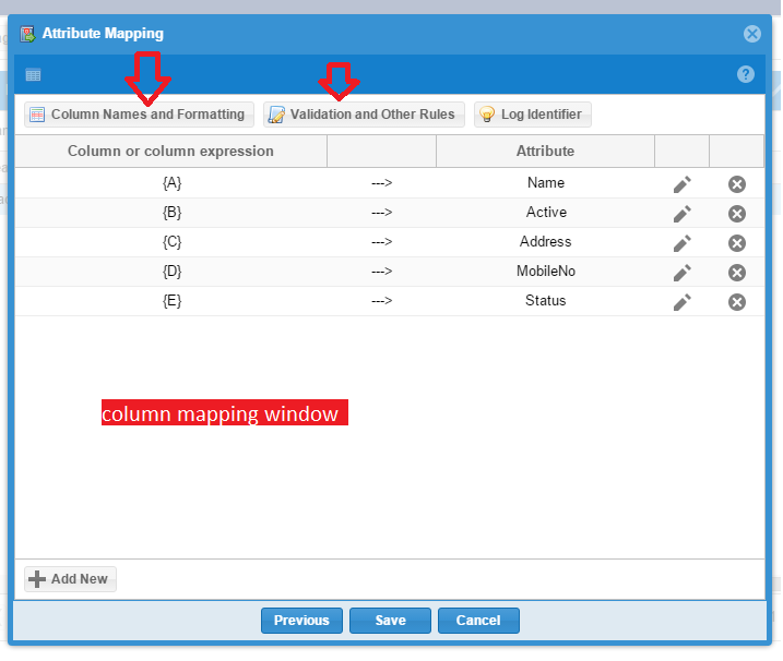 manage template window