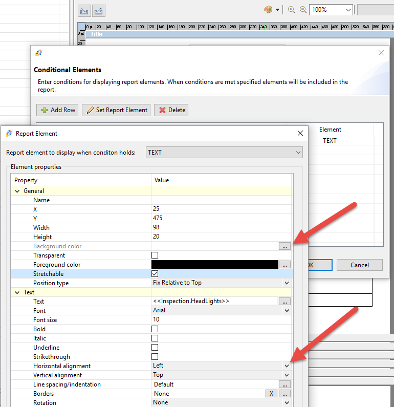 Report Property Pane